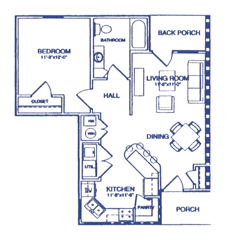 One Bedroom / One Bath - 754 Sq. Ft.*